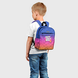 Детский рюкзак GTA 6 - пальмы и логотип, цвет: 3D-принт — фото 2