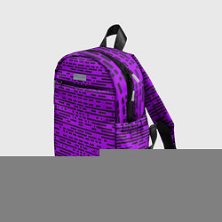 Детский рюкзак Чёрные полосы на фиолетовом фоне, цвет: 3D-принт — фото 2