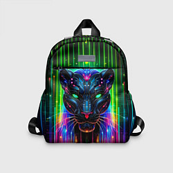 Детский рюкзак Неоновая цифровая пантера, цвет: 3D-принт