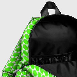 Детский рюкзак Зелёные лепестки шестиугольники, цвет: 3D-принт — фото 2