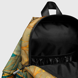 Детский рюкзак Золотые и бирюзовые листья абстракция, цвет: 3D-принт — фото 2