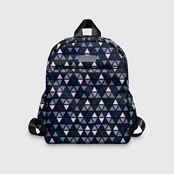 Детский рюкзак Чёрно-синий паттерн треугольники, цвет: 3D-принт