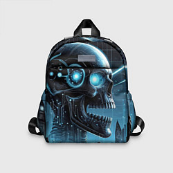Детский рюкзак Cyberpunk skull - metropolis neon glow, цвет: 3D-принт