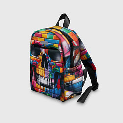 Детский рюкзак Граффити черепа на кирпичной стене, цвет: 3D-принт — фото 2