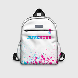 Детский рюкзак Juventus neon gradient style посередине, цвет: 3D-принт