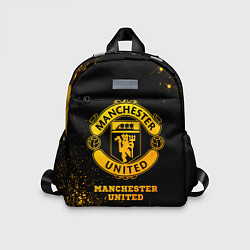 Детский рюкзак Manchester United - gold gradient, цвет: 3D-принт