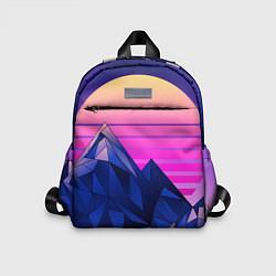 Детский рюкзак Vaporwave неоновые горы, цвет: 3D-принт