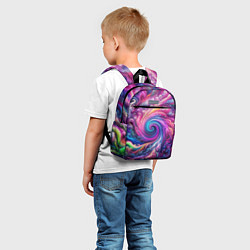 Детский рюкзак Абстракция, водоворот из ярких красок, цвет: 3D-принт — фото 2