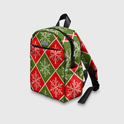 Детский рюкзак Рождественский паттерн со снежинками в ромбах, цвет: 3D-принт — фото 2