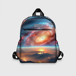 Детский рюкзак Разноцветная далёкая галактика - неоновое свечение