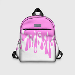 Детский рюкзак Потеки розовой краски на белом, цвет: 3D-принт