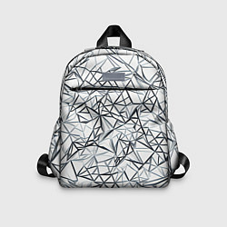 Детский рюкзак Чёрные хаотичные линии на белом фоне, цвет: 3D-принт