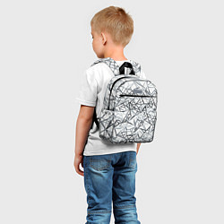 Детский рюкзак Чёрные хаотичные линии на белом фоне, цвет: 3D-принт — фото 2