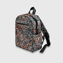 Детский рюкзак Тёмный сине-оранжевый абстрактная текстура, цвет: 3D-принт — фото 2