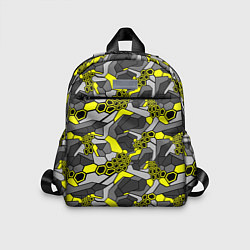 Детский рюкзак Шестиугольная текстура желтого камуфляжа, цвет: 3D-принт