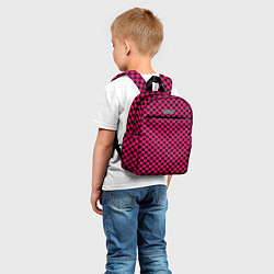 Детский рюкзак Паттерн розовый клетка, цвет: 3D-принт — фото 2