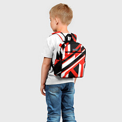 Детский рюкзак Чёрно-красные полосы на белом фоне, цвет: 3D-принт — фото 2