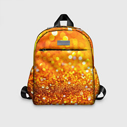 Детский рюкзак Оранжевые и желтые блестяшки боке, цвет: 3D-принт