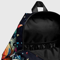 Детский рюкзак Бабочки и цветы в ночи - фантазия, цвет: 3D-принт — фото 2