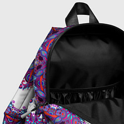 Детский рюкзак Узорчатый фиолетовый орнамент, цвет: 3D-принт — фото 2