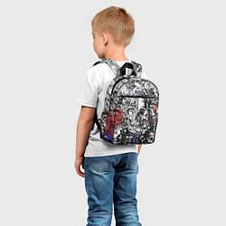 Детский рюкзак Череп и скелеты на фоне флага России, цвет: 3D-принт — фото 2