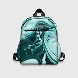 Детский рюкзак Бирюзовый мрамор, цвет: 3D-принт
