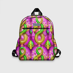 Детский рюкзак Желто-зеленые змеи паттерн