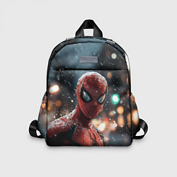 Детский рюкзак Spider man на фоне снегопада, цвет: 3D-принт