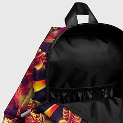 Детский рюкзак Огненный Пикачу среди скелетов - нейроарт, цвет: 3D-принт — фото 2