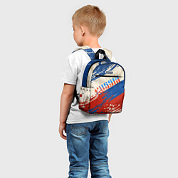 Детский рюкзак Надпись Россия на фоне цветов флага, цвет: 3D-принт — фото 2