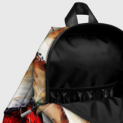 Детский рюкзак Красно-белая волнистая абстракция, цвет: 3D-принт — фото 2