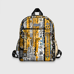 Детский рюкзак Cyberpunk pattern yellow, цвет: 3D-принт