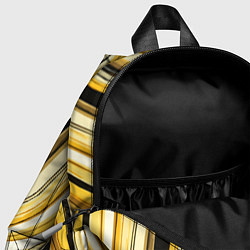 Детский рюкзак Волнистые вертикальные чёрно-жёлтые полосы, цвет: 3D-принт — фото 2