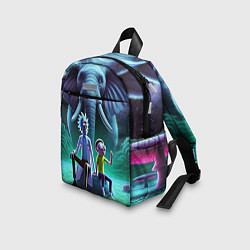 Детский рюкзак Рик и Морти - портрет на фоне слона, цвет: 3D-принт — фото 2