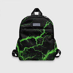 Детский рюкзак Зеленая молния разлома, цвет: 3D-принт