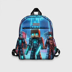 Детский рюкзак Minecraft - ai art neon glow, цвет: 3D-принт