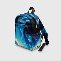 Детский рюкзак Бело-синее пламя из абстрактных красок, цвет: 3D-принт — фото 2