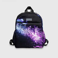 Детский рюкзак Фиолетово-синяя абстрактная волна, цвет: 3D-принт