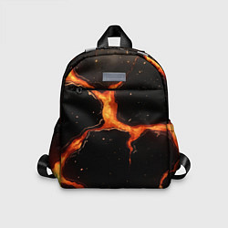 Детский рюкзак Оранжевый разлом на черной текстуре
