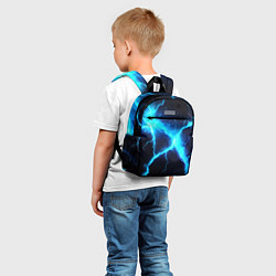 Детский рюкзак Голубой разлом из молний, цвет: 3D-принт — фото 2