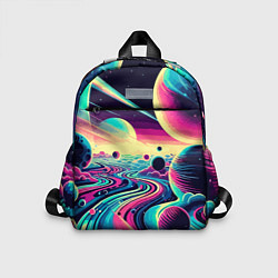 Детский рюкзак Неоновый разноцветный космос, цвет: 3D-принт