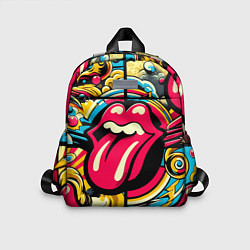 Детский рюкзак Rolling Stones logo - pop art pattern, цвет: 3D-принт