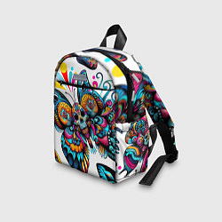 Детский рюкзак Бабочка и череп - нейроарт паттерн, цвет: 3D-принт — фото 2