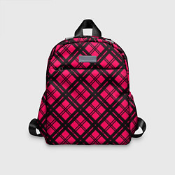 Детский рюкзак Чёрно-розовый крупная клетка, цвет: 3D-принт