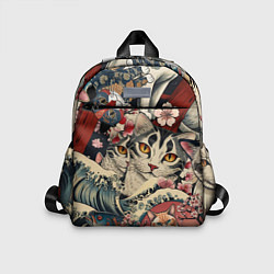 Детский рюкзак Котики и рыбки в сакуре, цвет: 3D-принт