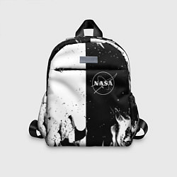 Детский рюкзак Nasa черно белый огонь, цвет: 3D-принт