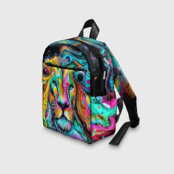 Детский рюкзак Абстрактная морда льва - яркие психоделические цве, цвет: 3D-принт — фото 2
