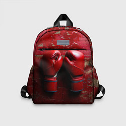 Детский рюкзак Бойцовские перчатки на красном, цвет: 3D-принт