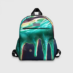 Детский рюкзак Текстура стекающая зеленая клякса, цвет: 3D-принт