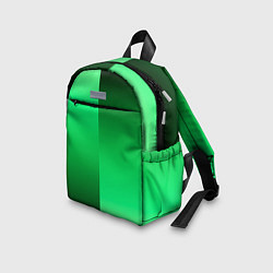 Детский рюкзак Чёрно-зелёный градиент пополам, цвет: 3D-принт — фото 2